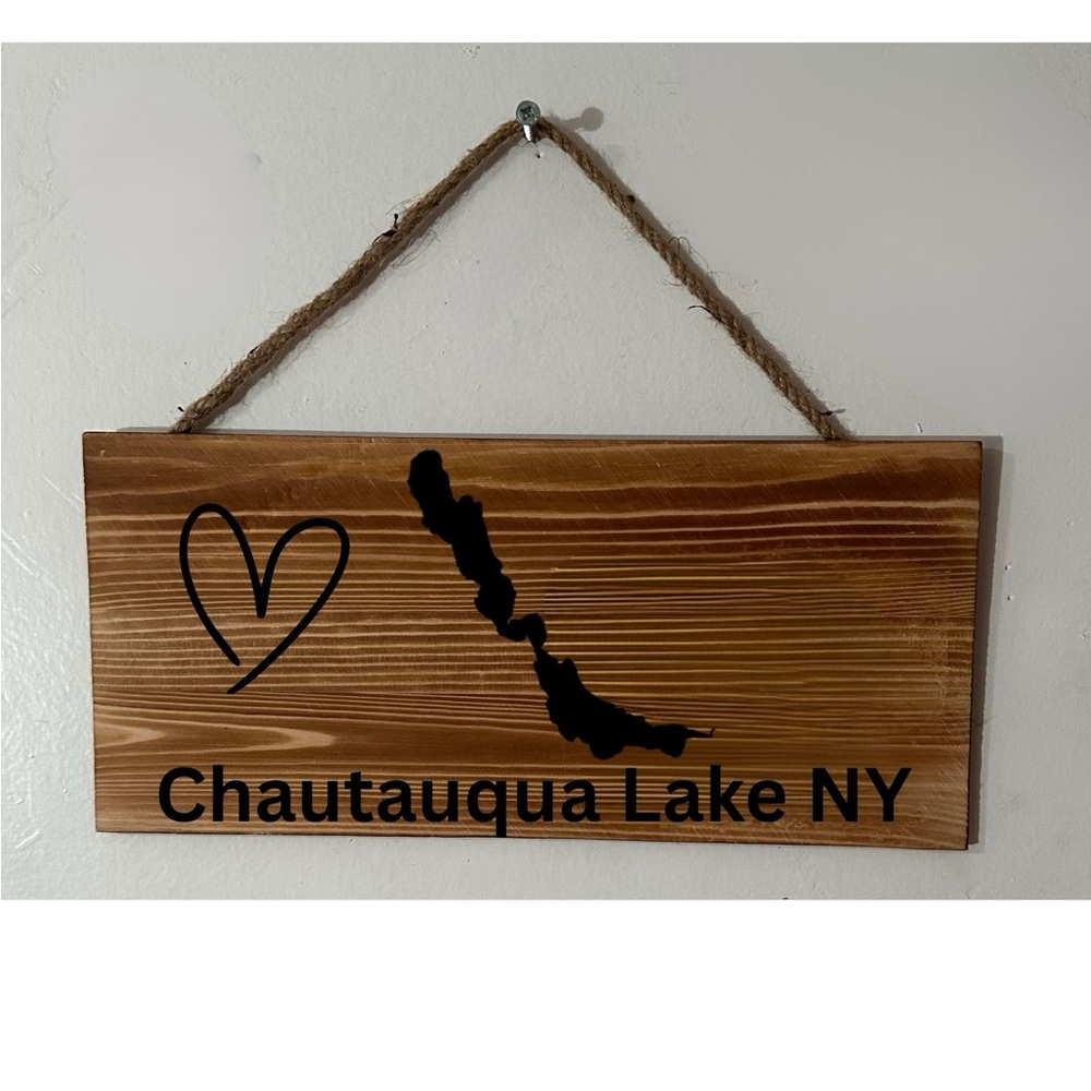 Rustic Chautauqua Lake NY Wall Decor
Size 12”x6”